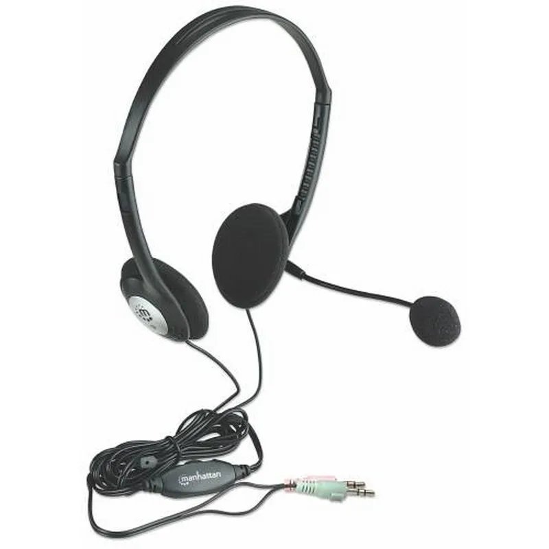HEADSET STEREO C/MICOFONE PRETO MANHATTAN