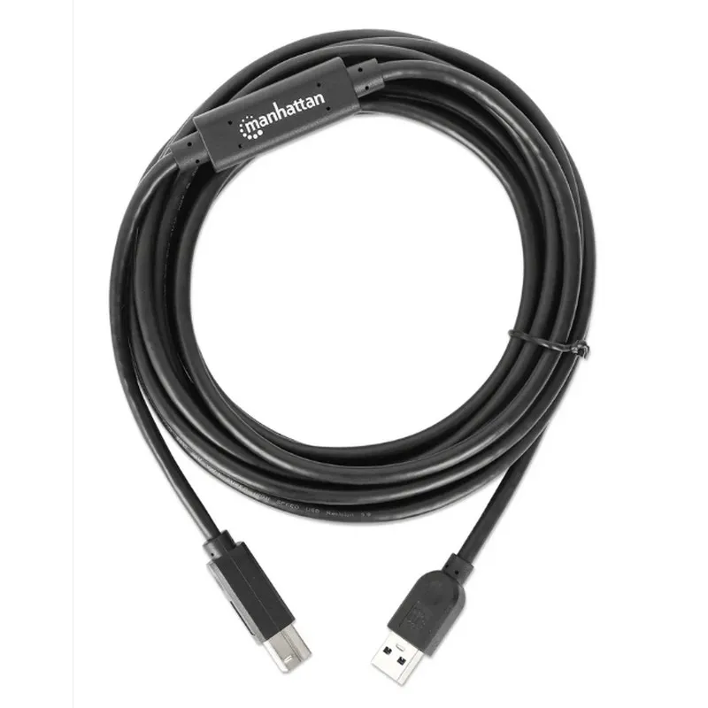 CABO USB-A P/ USB-B SUPERSPEED 5M PRETO MANHATTAN