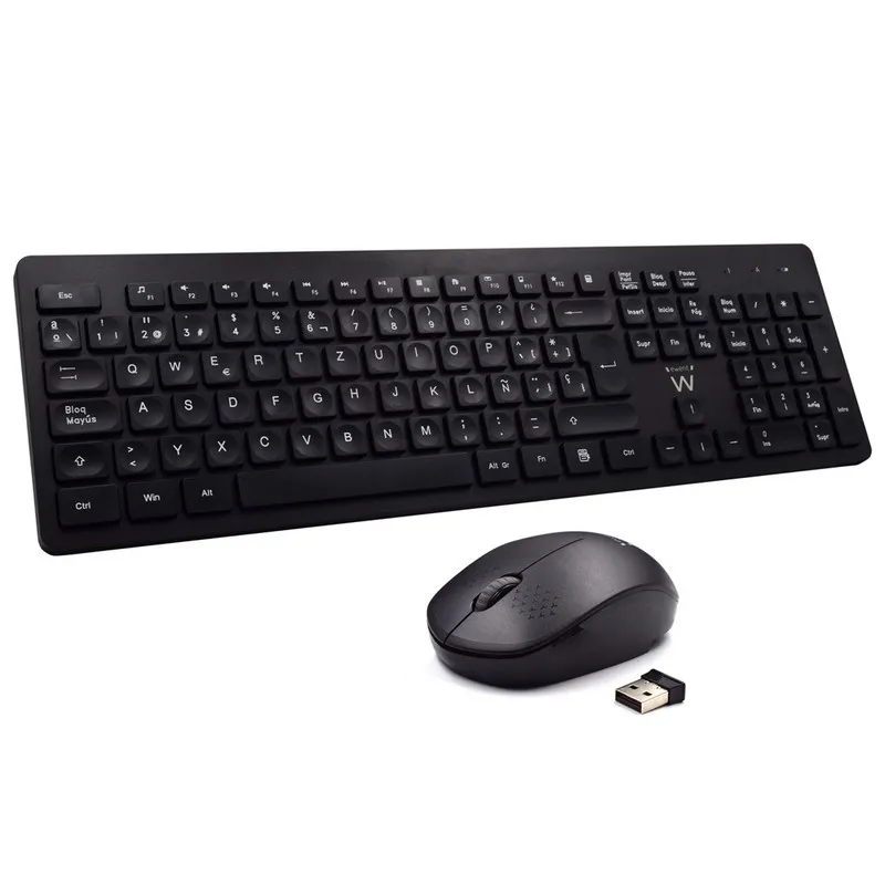 TECLADO + RATO S/FIO PRETO EWENT
